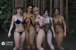 3d 3dxstudio 5girls apex_legends bangle beach big_ass big_breasts black_hair black_nails blonde_hair blowing_kiss dark-skinned_female earrings eyewear_on_head femalesub fishnet_bodysuit fishnet_clothing fishnet_swimsuit goggles goggles_on_forehead goggles_on_head horizon_(apex_legends) light-skinned_female loba_(apex_legends) looking_at_viewer lucasartstudio milf necklace one-piece_swimsuit painted_nails pale-skinned_female pink_nails rampart_(apex_legends) red_hair red_nails shiny_clothes shiny_swimsuit skinsuit sling_bikini swimsuit swinging_breasts take_your_pick tan-skinned_female wattson_(apex_legends) wraith_(apex_legends)