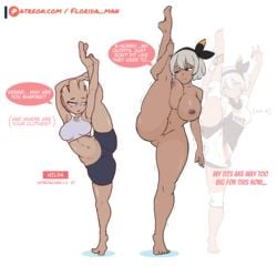 2girls alternate_breast_size ass bea_(pokemon) bikini bow breasts clothes_lift creatures_(company) dark_skin english_text feet florida_man game_freak gym gym_shirt gym_shorts heart hitmonchan huge_ass large_breasts multiple_girls muscular nintendo pokemon pokemon_(game) pokemon_(species) pokemon_ss pussy self_upload shirt shorts shy splits spread_legs stomach stretch swimsuit text thick_thighs thighs thong traced_art vertical_splits weightlifting white_background wide_hips