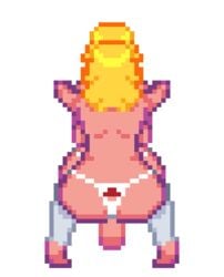 animated ass back backboob doggy_style mario_(series) pixel_art pixeltraps princess_peach sprite thighhighs thong thong_aside transparent_background