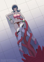 1girls assisted_exposure blush breasts clothed clothed_sex clothing female gym_leader knees_together_feet_apart long_hair monster monster_rape nintendo open_mouth panties panties_aside pants_pull penetration pokemon pokemon_hgss pokemon_rgby pulling_clothing pulling_down_pants pussy red_panties red_tentacles restrained sabrina_(pokemon) sabrina_(pokemon_hgss) sex stomach_bulge stripped_by_tentacles suspension tears tentacle tentacle_in_pussy tentacle_rape tentacle_sex tentacles_around_legs tentacles_under_clothes the_tentacle_professor undressing vaginal_penetration wide_eyed wide_hips