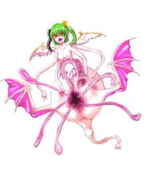 amatou3 censored corruption daiyousei demon demon_girl demon_wings fairy_wings female huge_pussy large_breasts monster monster_penis monstrous_humanoid post_transformation pussy tentacle tentacle_monster touhou transformation wings