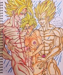 3_some big_penis dragon_ball dragon_ball_z female future_trunks male mfm muscular_female muscular_male nude nude_female nude_male princeadam rule_63 showering son_gohan super_saiyan traditional_media_(artwork) trunks_briefs vegeta wet white_background