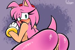 amy_rose anthro anus ass big_butt blush breasts eulipotyphlan female genitals hair hedgehog hi_res mammal nude pink_body pink_hair protagon pussy sega solo sonic_(series) sonic_the_hedgehog_(series)