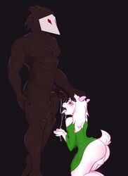 anthro balls deltarune furry gay goat horn horns markus_devore penis ralsei swatchling_(deltarune) white_fur