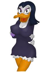 anthro avian cleavage disney duck ducktales erect_nipples erect_nipples_under_clothes furry juice87 magica_de_spell transparent_background