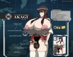 1futa akagi_(kantai_collection) balls big_balls big_breasts breasts censored character_profile clothed clothing dark_penis darkened_genitals dickgirl erect_penis erection excessive_pubic_hair futa_only futanari hairy intersex kantai_collection large_breasts light-skinned_futanari light_skin measurements nipples nude pale_skin penis pubic_hair solo standing text top_heavy veiny_penis whitesteel