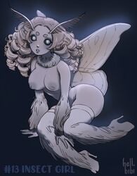 challenge fairy hellbibi insect_girl insects monster monster_girl moth moth_girl shy thighhighs wings