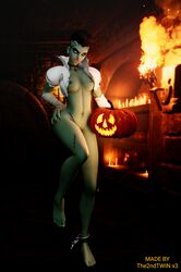 1girls 3d bride_sombra frankenstein frankenstein's_monster halloween halloween_costume monster monster_girl monster_girl_(genre) overwatch sombra the2ndtwinx