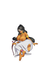 barefoot dark-skinned_female egyptian exposed_ass exposed_breasts exposed_pussy farah huge_breasts legend_of_queen_opala nude_female tentaclemonsterchu thick_thighs winking_at_viewer young_farah