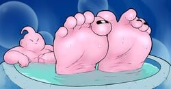 barefoot bath bathing bathtub big_feet black_nails colored_nails dragon_ball dragon_ball_z eyes_closed fat_buu feet foot_fetish foot_focus humanoid humanoid_penis imaslowperson majin_buu male male_focus male_only nude overweight overweight_humanoid penis perspective pink_penis pink_skin plantigrade relaxing simple_background sitting soles solo solo_male sweaty_feet toe_curl toenails water wet wet_body wrinkled_feet