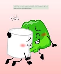 1boy 1girls aged_up battle_for_dream_island crossover gelatin_(bfdi) inanimate_insanity marshmallow_(ii) non-human object_shows oral oral_penetration oral_sex penis pussy sex tagme vish_(osc)