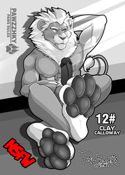 absurd_res anthro clay_calloway_(sing) feet felid foot_fetish foot_focus genitals hi_res humanoid_genitalia lion male male_only mammal muscular pantherine pawpads paws pawzzhky penis sing_(movie) solo