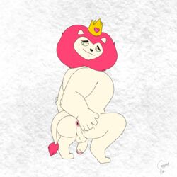 1:1 anthro anus ass butt_grab cartoon_network crouching crouchingli0n crown felid fur furry furry_only genitals hand_on_butt hi_res king king_snugglemagne_xxv lion looking_back male male_only mammal mane mao_mao:_heroes_of_pure_heart nude pantherine penis presenting presenting_anus presenting_hindquarters royalty smug solo tail