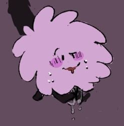 battle_for_dream_island bfdi blush fingering object_shows pink_fur puffball_(bfdi) pussy_juice sweat tagme wet_pussy