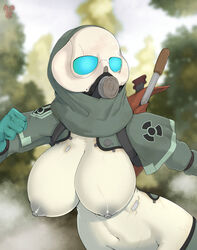 2020 3:4 areolae big_breasts blurred_background blurry_background body_modification breasts breasts_out clenched_hand combine combine_worker digital_drawing_(artwork) digital_media_(artwork) feet_out_of_frame female female_only gas_mask gas_mask_filter gas_mask_girl genderswap genderswap_(mtf) gloves gray_areola gray_body gray_nipples grey_areola grey_body grey_nipples half-life half-life:_alyx half-life_2 hoodie implantation implants markings mask mostly_nude naked naked_female navel nipples nude nude_female original_character out_of_frame outdoor outdoors pale_skin roadiesky rubber_gloves rubber_suit rule_63 running scar scared solo solo_female thick thick_hips transhuman valve white_body white_skin wide_hips wooden_background