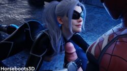 3d ass black_cat_(marvel) blender_(software) city felicia_hardy goggles handjob holding_penis horseboots3d light-skinned_female light-skinned_male light_skin marvel night spider-man spider-man_(ps4) spider-man_(series) straight_hair tinted_eyewear visor