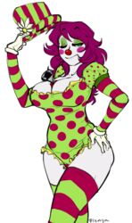 big_breasts cleavage clown clown_girl clown_makeup clown_nose female female_only honk miss_honker tagme tamyra white_background