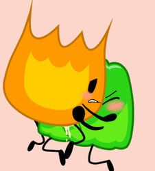 1cuntboy aged_up battle_for_dream_island blushing cuntboy firey_(bfdi) gay gelatin_(bfdi) intersex object_shows sex simple_face