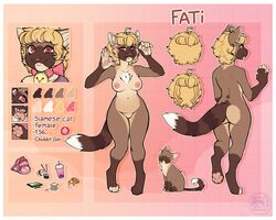 blonde_hair brown_fur chubby domestic_cat fatiga_jackson feline reference_image siamese striped_tail