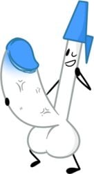 animate_inanimate battle_for_dream_island hyper_penis male male_focus male_only male_solo object object_shows pen pen_(bfdi) small_but_hung solo solo_male wink