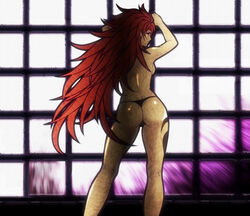 ass ass_cheeks ass_focus back back_view bare_arms bare_back bare_legs bare_shoulders bare_thighs black_panties breasts butt butt_focus earrings female long_hair panties panties_only queen's_blade red_hair risty screencap screenshot sideboob solo solo_female solo_focus thong underwear underwear_only