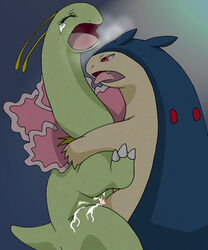 color female fur furry interspecies male meganium nintendo pokemon pokemon_(species) sex straight_hair typhlosion vaginal_penetration