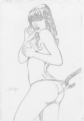 2010 female female_only human marvel mary_jane_watson monochrome reginaldo_souza solo spider-man_(series) straight_hair thong