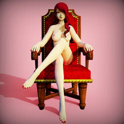 3d atlus breasts female looking_at_viewer mitsuru_kirijo myrotep naked nipples nude persona persona_3 sitting solo tagme