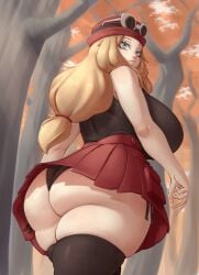 1girls ass better_version_available blonde_hair breasts dotil female hi_res higher_resolution_available huge_ass huge_breasts large_ass large_breasts light-skinned_female light_skin long_hair low-angle_view nintendo pokemon pokemon_xy serena_(pokemon) serena_(pokemon_games) thick_ass thick_thighs thighhighs