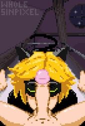 adrien_agreste animated cat_ears cat_noir cat_tail futanari gay licking_penis looking_at_viewer marinette_cheng marinette_dupain-cheng miraculous_ladybug penis pixel_art tagme wholesinpixel