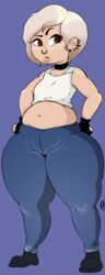 ass ass_grab big_ass big_breasts big_butt bun color covering_eyes female female female_only freckles freckles_on_ass genitals goth hair hair_covering_eyes hyper_ass lix_rocksbear_(artist) oc original original_character rocksbear_(artist) shortstack