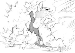 2021 anthro balls big_breasts biped blush bodily_fluids braixen breasts closed_eyes cum cum_inside cum_leaking dodudoru duo female female_penetrated futa_on_female futanari genital_fluids genitals greyscale gynomorph gynomorph/female gynomorph_penetrating gynomorph_penetrating_female hand_on_hip hi_res hisuian_zoroark inner_ear_fluff intersex intersex/female intersex_penetrating intersex_penetrating_female leg_glider_position monochrome nintendo nipples nude orgasm penetration penile penile_penetration penis_in_pussy pokémon_(species) pokemon pokemon_(species) pokemon_legends:_arceus pussy raised_leg rough_sex sex simple_background sweat tears tongue tongue_out tuft vaginal_penetration video_games white_background zoroark