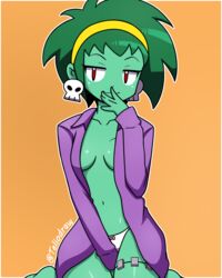 female green_hair green_skin panties red_eyes rottytops shantae smooth_skin solo tagme teliodraw