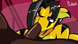 animated blowjob cum_in_mouth edit feline fellatio female humanoid implied_orgasm male mammal oral original original_character parfait_(plaga) penis pixel_art plaga sex sound sound_edit straight thesoundeditguy tiger video