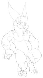 2020 3_toes 4_fingers absurd_res anthro arm_markings ball_tuft balls belly_tuft biceps big_ears big_eyes black_and_white bristol cheek_tuft chest_tuft claws closed_smile deltoids digital_drawing_(artwork) digital_media_(artwork) ear_tuft facial_tuft feet fingers flaccid foreskin full-length_portrait genitals glans happy head_tuft hi_res humanoid_genitalia humanoid_hands humanoid_penis looking_at_viewer male markings monochrome muscular muscular_male nintendo nude_anthro nude_male partially_retracted_foreskin penis pokémon_(species) pokemon pokemon_(species) portrait quads serratus shoulder_markings simple_background slightly_chubby_anthro slightly_chubby_male solo standing striped_shoulders three-quarter_view toes toony tuft video_games white_background zangoose