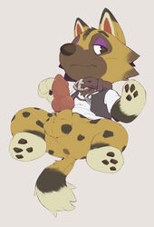 1boy 2021 anatomically_correct anatomically_correct_genitalia anatomically_correct_penis animal_crossing animal_genitalia animal_penis anthro anus ass balls bottomless brown_body brown_eyes brown_fur brown_nose brown_pawpads brown_spots canid canine canine_penis canis clothed clothing collar digital_media_(artwork) erection eyebrows fur genitals glistening glistening_eyes grey_background hi_res jewelry knot kyle_(animal_crossing) lying male male_only mammal necklace nintendo on_back on_model pawpads paws penis purple_eyelids red_inner_ear seth-iova shirt simple_background solo spots spotted_body spotted_fur spread_legs spreading tan_body tan_fur topwear vest video_games wolf