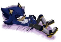 blue_fur crimsontagger cum_on_body fan_character male_only masturbation sonic_(series) tastikandy