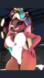 dark-skinned_female ironhawk marina_(splatoon) smile splatoon splatoon_(series) splatoon_2