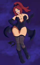 1girls bat_hair_ornament bat_wings big_breasts blue_eyes blue_eyeshadow bodysuit boots breasts brita_(the_loud_house) brown_hair cleavage costume curvaceous curvy female female_only footwear garou_(artist) gloves halloween halloween_costume hips huge_breasts large_breasts leotard lipstick long_gloves milf ponytail purple_lipstick rita_loud shoes smile solo solo_female solo_focus stockings straight_hair strapless strapless_leotard the_loud_house thick thick_thighs thigh_highs thighhighs thighs voluptuous wide_hips wings