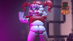 3d baby_(fnafsl) blue_eyes canon_appearance circus_baby circus_baby_(fnaf) circus_baby_(original) female five_nights_at_freddy's freddyleo full_color green_eyes no_penetration red_hair solo solo_female tagme