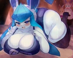 1girls anthro ass big_ass big_breasts breasts eeveelution eye_contact furry glaceon huge_breasts kakuteki11029 large_breasts looking_at_viewer nintendo pokemon pokemon_dppt swimsuit thick_thighs thighhighs thighs thunder_thighs voluptuous