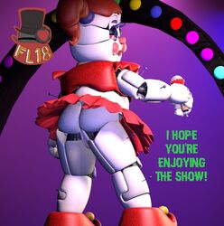 3d baby_(fnafsl) canon_appearance circus_baby circus_baby_(fnaf) circus_baby_(original) female five_nights_at_freddy's freddyleo full_color green_eyes red_hair solo solo_female tagme text