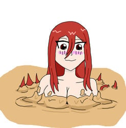 doctormechapyro erza_scarlet fairy_tail female mud outdoors outside quicksand solo tagme