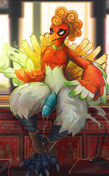 absurd_res anthro anthrofied avian beak bird blue_penis bodily_fluids european_mythology feathered_arms feathered_wings feathers genital_fluids genitals greek_mythology hi_res ho-oh insense legendary_pokémon magic male multicolored_body multicolored_feathers mythological_avian mythological_firebird mythology nintendo nude penis phoenix plive pokémon_(species) pokemon precum sitting solo solo_male tail_feathers translucent translucent_penis video_games wings