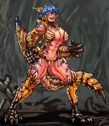 1girls abs big_breasts capcom cleavage dragon_girl gijinka huge_breasts koburatuisut monster_girl monster_hunter solo solo_female tagme thick thick_thighs tigrex