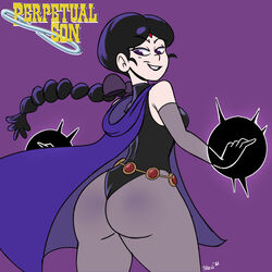 1girls arm_sleeves black_hair blue_cape braided_hair bubble_ass bubble_butt clothed clothed_female cosplay cosplayer dark_magic dc dc_comics female_focus female_only goth hairbow light-skinned_female long_braid looking_down magic pale-skinned_female perpetual_son pin-up pin_up pinup purple_background purple_eyes raven_(cosplay) red_gem roleplay ruth_cross slim2k6 solo solo_female solo_focus sorcery stewsspicyblog teen_titans thick_thighs thighs violet_hair witch witchcraft