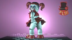 3d baby_(fnafsl) canon_appearance circus_baby circus_baby_(fnaf) circus_baby_(original) female five_nights_at_freddy's freddyleo full_color fully_clothed green_eyes no_penetration red_hair solo solo_female tagme