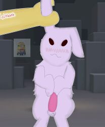 animal_genitalia balls cock erection feral gubby gubby_(roblox) ibispaintx littlelilith male male_only penis rabbit rabbit_ears roblox smile solo tagme what