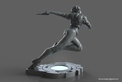 1girls 3d ass bodysuit female ghost_in_the_shell kusanagi_motoko model skin_tight solo