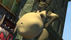 16:9 2_horns 3d_(artwork) 5_fingers anthro areola belly big_areola big_belly big_breasts big_nipples big_tail black_body breasts building claws day deathclaw digital_media_(artwork) fallout female fingers green_body green_eyes green_scales hand_on_belly hand_on_hip hi_res horn huge_belly microsoft mommyclaw_(vulgarvictor) narrowed_eyes navel nipples non-mammal_breasts non-mammal_navel non-mammal_nipples nude nude_anthro nude_female nuka-cola open_mouth outdoor_nudity outside overweight overweight_anthro overweight_female ruins same_size_vore scales scalie sharp_teeth smile solo source_filmmaker_(artwork) tail teeth thevestige thick_thighs tongue tongue_out vending_machine vore vore_day widescreen